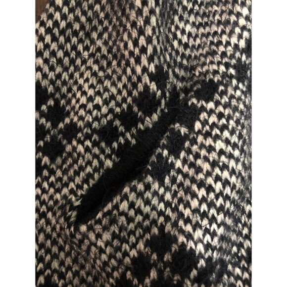 BCBGmaxazria Cascading Open Cardigan Eyelash Sweater Geometric Pattern Pockets L - Picture 6 of 10